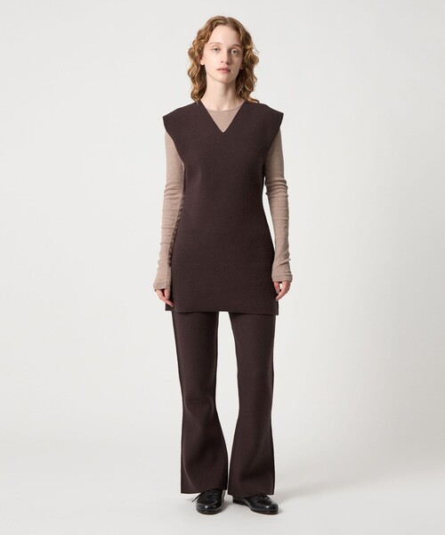 Steven Alan（スティーブンアラン）の「＜Steven Alan＞ウール カシミヤ フレア パンツ（その他パンツ・レディース・ダークブラウン/オフホワイト・FREE）」の3枚目の写真