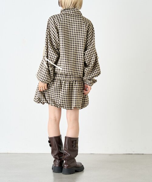 w closet（ダブルクローゼット）の「チェックラインブルゾン（ブルゾン・レディース・ブラック/レッド・FREE）」の13枚目の写真