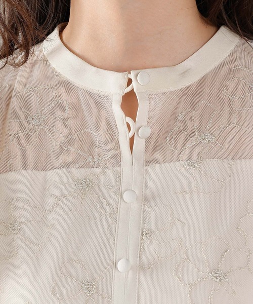 Kana（カナ）の「ラッフルスリーブ 刺繍レース ワンピース ドレス パーティー ドレス 結婚式 お呼ばれ オケージョン（ドレス・レディース・アイボリー/ブラック・M/S）」の21枚目の写真