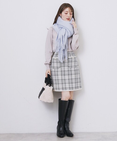 index（インデックス）の「大判ラメストール【洗える】（ストール/ショール・レディース・オフホワイト/ライトブルー・00）」の7枚目の写真