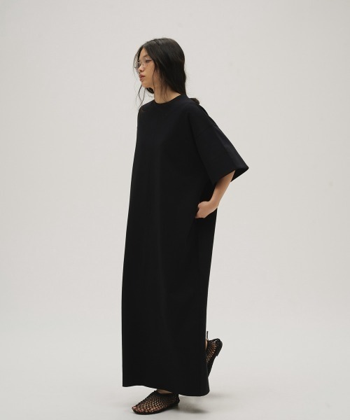 TODAYFUL（トゥデイフル）の「Halfsleeve Easy Dress（ワンピース・レディース・キナリ/ブラック・36inch/38inch）」の7枚目の写真