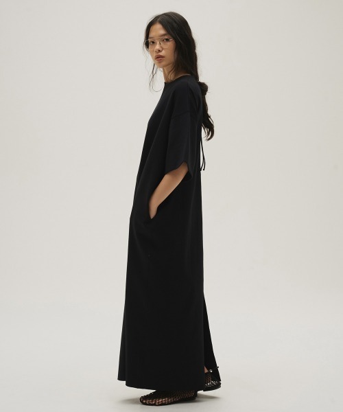 TODAYFUL（トゥデイフル）の「Halfsleeve Easy Dress（ワンピース・レディース・キナリ/ブラック・36inch/38inch）」の8枚目の写真