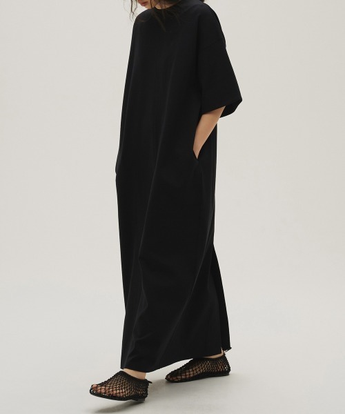 TODAYFUL（トゥデイフル）の「Halfsleeve Easy Dress（ワンピース・レディース・キナリ/ブラック・36inch/38inch）」の9枚目の写真