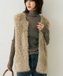 Rouge vif | フェザーニットジレベスト(ベスト)