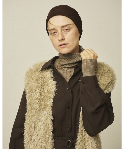 Rouge vif（ルージュヴィフ）の「フェザーニットジレベスト（ベスト・レディース・アイボリー/ベージュ・フリー）」の4枚目の写真