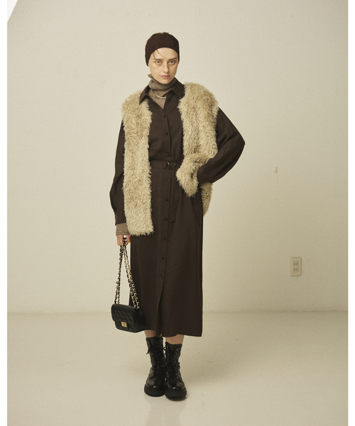 Rouge vif（ルージュヴィフ）の「フェザーニットジレベスト（ベスト・レディース・アイボリー/ベージュ・フリー）」の12枚目の写真