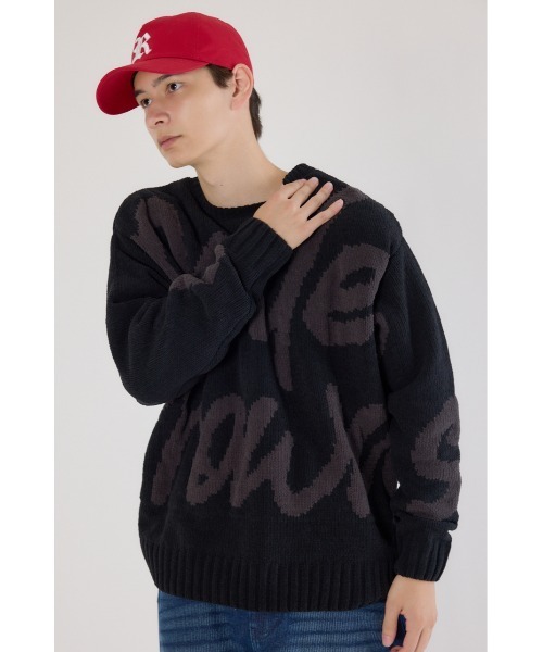 RODEO CROWNS WIDE BOWL（ロデオクラウンズワイドボウル）の「ロゴモールニットトップス（ニット/セーター・メンズ・カーキ/ブラック/アイボリー・MEDIUM/LARGE）」の11枚目の写真