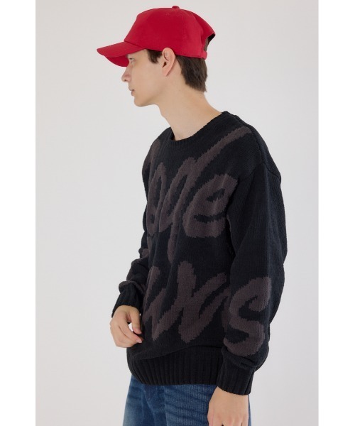 RODEO CROWNS WIDE BOWL（ロデオクラウンズワイドボウル）の「ロゴモールニットトップス（ニット/セーター・メンズ・カーキ/ブラック/アイボリー・MEDIUM/LARGE）」の12枚目の写真