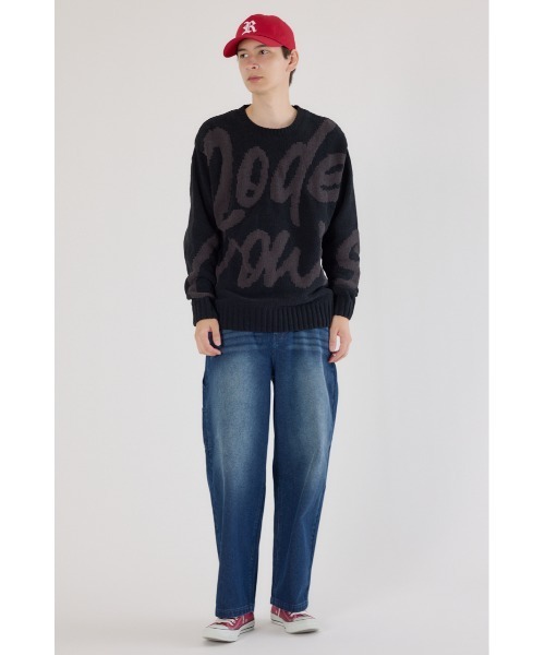 RODEO CROWNS WIDE BOWL（ロデオクラウンズワイドボウル）の「ロゴモールニットトップス（ニット/セーター・メンズ・カーキ/ブラック/アイボリー・MEDIUM/LARGE）」の14枚目の写真