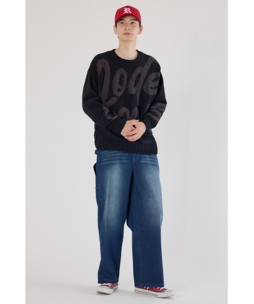 RODEO CROWNS WIDE BOWL（ロデオクラウンズワイドボウル）の「ロゴモールニットトップス（ニット/セーター・メンズ・カーキ/ブラック/アイボリー・MEDIUM/LARGE）」の15枚目の写真