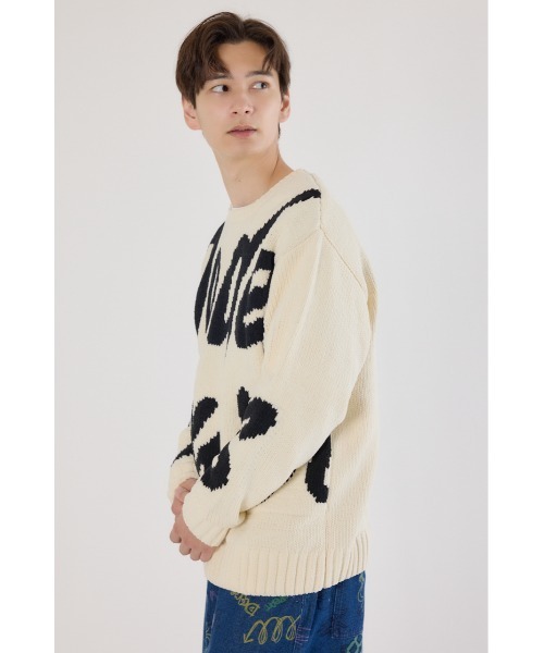 RODEO CROWNS WIDE BOWL（ロデオクラウンズワイドボウル）の「ロゴモールニットトップス（ニット/セーター・メンズ・カーキ/ブラック/アイボリー・MEDIUM/LARGE）」の18枚目の写真