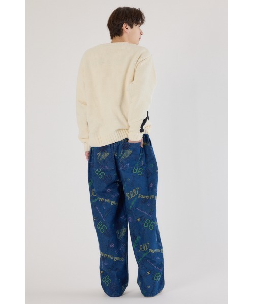 RODEO CROWNS WIDE BOWL（ロデオクラウンズワイドボウル）の「ロゴモールニットトップス（ニット/セーター・メンズ・カーキ/ブラック/アイボリー・MEDIUM/LARGE）」の22枚目の写真