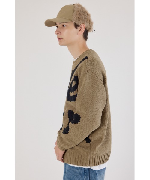 RODEO CROWNS WIDE BOWL（ロデオクラウンズワイドボウル）の「ロゴモールニットトップス（ニット/セーター・メンズ・カーキ/ブラック/アイボリー・MEDIUM/LARGE）」の6枚目の写真