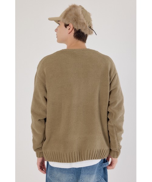 RODEO CROWNS WIDE BOWL（ロデオクラウンズワイドボウル）の「ロゴモールニットトップス（ニット/セーター・メンズ・カーキ/ブラック/アイボリー・MEDIUM/LARGE）」の7枚目の写真