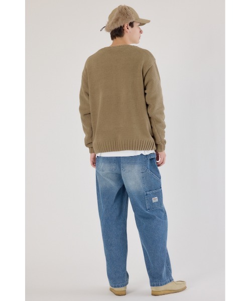 RODEO CROWNS WIDE BOWL（ロデオクラウンズワイドボウル）の「ロゴモールニットトップス（ニット/セーター・メンズ・カーキ/ブラック/アイボリー・MEDIUM/LARGE）」の9枚目の写真