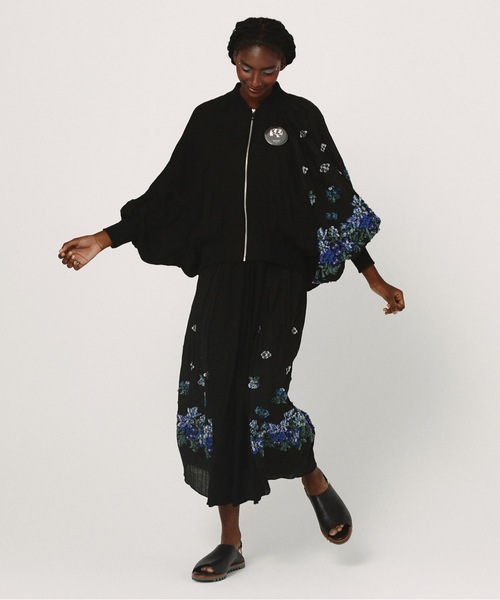 bedsidedrama（ベットサイドドラマ）の「Mosaic Garden Lace-Up Skirt（スカート・レディース・ホワイト/ブラック・1）」の5枚目の写真