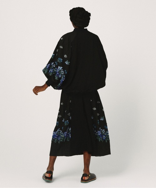 bedsidedrama（ベットサイドドラマ）の「Mosaic Garden Lace-Up Skirt（スカート・レディース・ホワイト/ブラック・1）」の7枚目の写真