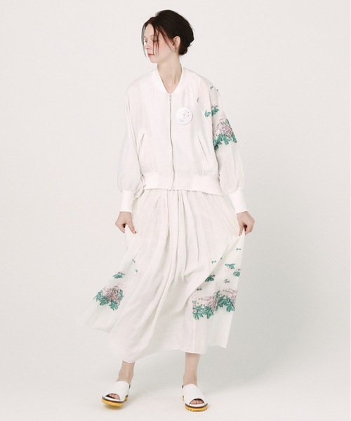 bedsidedrama（ベットサイドドラマ）の「Mosaic Garden Lace-Up Skirt（スカート・レディース・ホワイト/ブラック・1）」の8枚目の写真