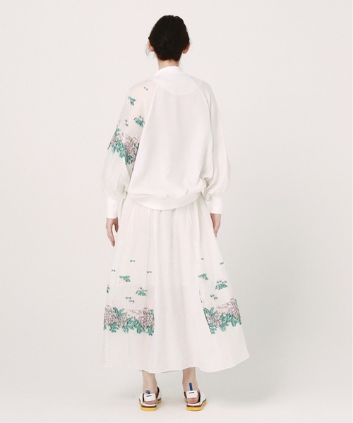 bedsidedrama（ベットサイドドラマ）の「Mosaic Garden Lace-Up Skirt（スカート・レディース・ホワイト/ブラック・1）」の10枚目の写真