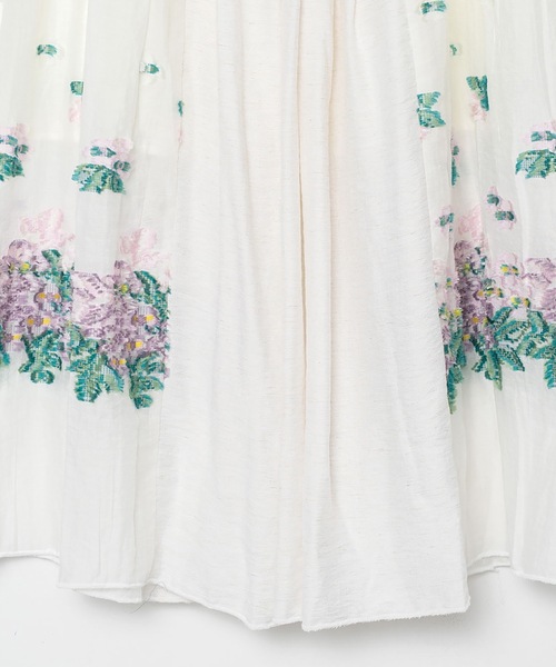 bedsidedrama（ベットサイドドラマ）の「Mosaic Garden Lace-Up Skirt（スカート・レディース・ホワイト/ブラック・1）」の14枚目の写真