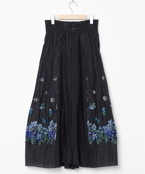 bedsidedrama（ベットサイドドラマ）の「Mosaic Garden Lace-Up Skirt（スカート・レディース・ホワイト/ブラック・1）」の17枚目の写真