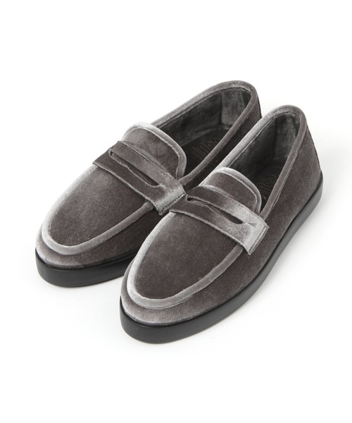 studio CLIP（スタディオクリップ）の「【daily CLIP】berevere ベロアコインローファー（ローファー・レディース・イエロー/グレー・MEDIUM/LARGE）」の2枚目の写真