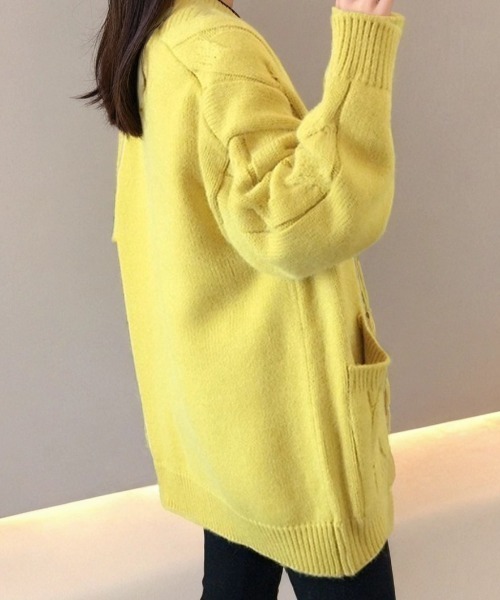 cammie(キャミー)の「ケーブルニットカーディガン(カーディガン/ボレロ・レディース・ミント/イエロー/アイボリー・F)」の16枚目の写真