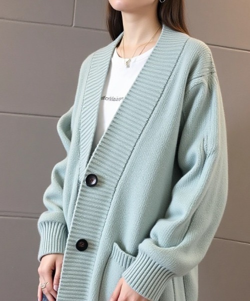 cammie(キャミー)の「ケーブルニットカーディガン(カーディガン/ボレロ・レディース・ミント/イエロー/アイボリー・F)」の11枚目の写真