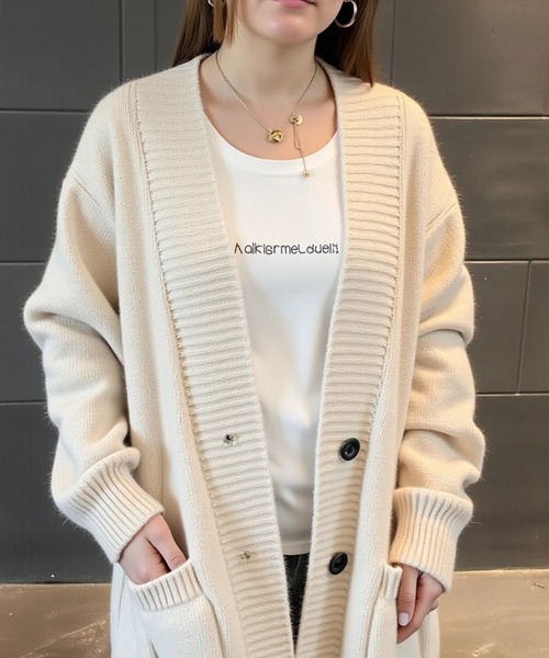 cammie(キャミー)の「ケーブルニットカーディガン(カーディガン/ボレロ・レディース・ミント/イエロー/アイボリー・F)」の6枚目の写真