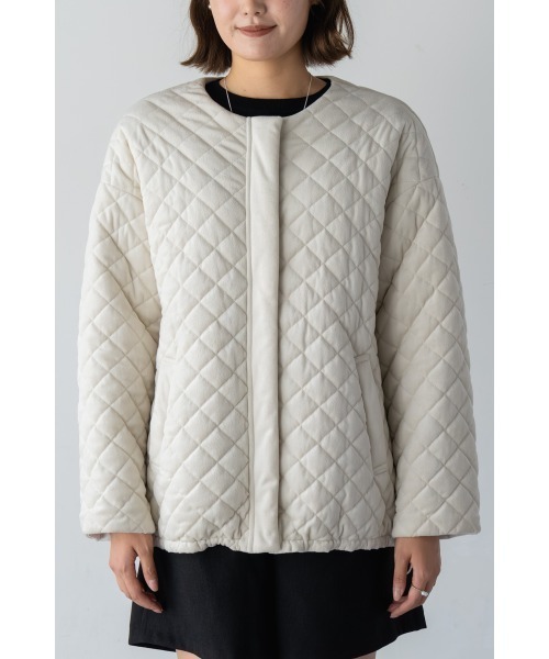 M.deux（エムドゥ）の「リバーシブルベロアキルティングコート（その他アウター・レディース・ブラック/オフホワイト・MEDIUM）」の7枚目の写真