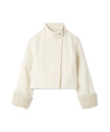 LILY BROWN | 袖ファー2wayコート(ノーカラーコート)