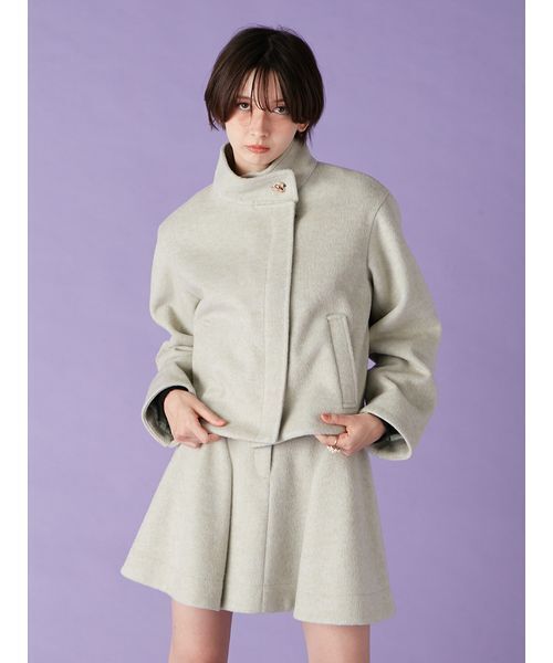 LILY BROWN（リリーブラウン）の「袖ファー2wayコート（ノーカラーコート・レディース・ブラック/ミント/アイボリー・F）」の19枚目の写真