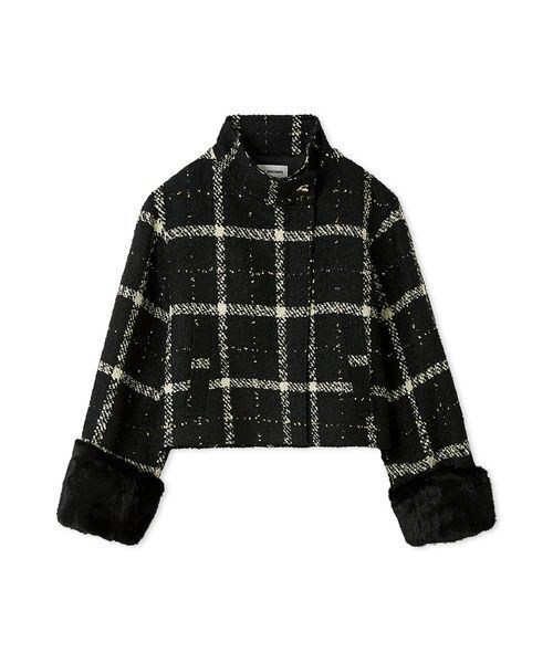 LILY BROWN（リリーブラウン）の「袖ファー2wayコート（ノーカラーコート・レディース・ブラック/ミント/アイボリー・F）」の13枚目の写真