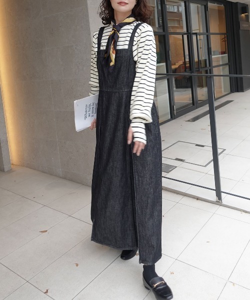 CORNERS（コーナーズ）の「ステッチデニムワンピース（ワンピース・レディース・ブラック/インディゴブルー・マルチサイズ）」の12枚目の写真