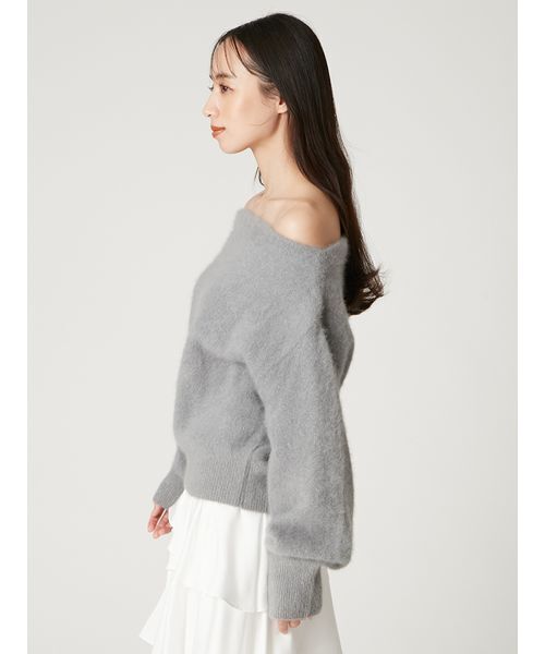 FRAY I.D（フレイアイディー）の「フォックスカシミアオフショルニットトップス（ニット/セーター・レディース・ボルドー/ピンク/アイボリー/グレー・F）」の8枚目の写真