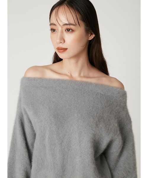 FRAY I.D（フレイアイディー）の「フォックスカシミアオフショルニットトップス（ニット/セーター・レディース・ボルドー/ピンク/アイボリー/グレー・F）」の9枚目の写真