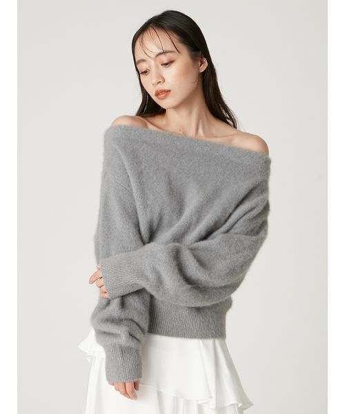 FRAY I.D（フレイアイディー）の「フォックスカシミアオフショルニットトップス（ニット/セーター・レディース・ボルドー/ピンク/アイボリー/グレー・F）」の12枚目の写真