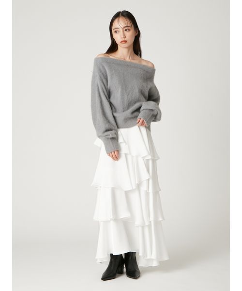 フォックスカシミアオフショルニットトップス（ニット/セーター