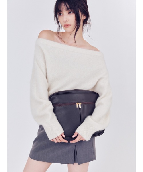 【FRAY I.D】フォックスカシミアオフショルニットトップス BRD セール】フォックスカシミアオフショルニットトップス（ニット