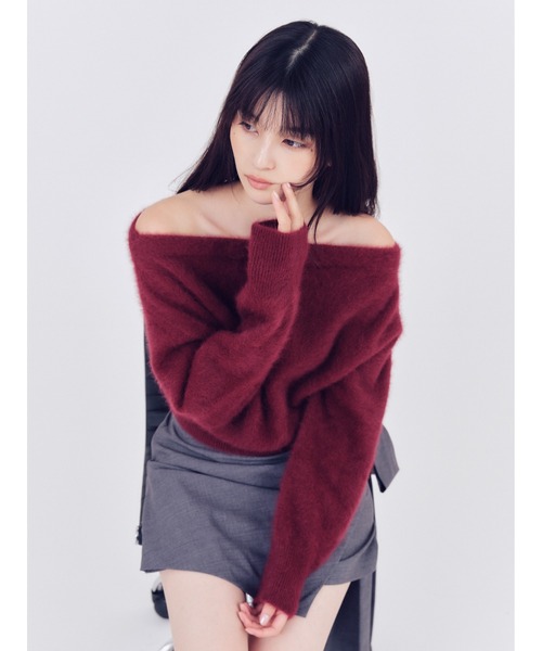 セール】フォックスカシミアオフショルニットトップス（ニット