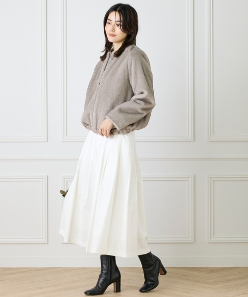 INED（イネド）の「タックプリーツスカート（スカート・レディース・オフホワイト/チャコールグレー・7号/9号/11号）」の10枚目の写真