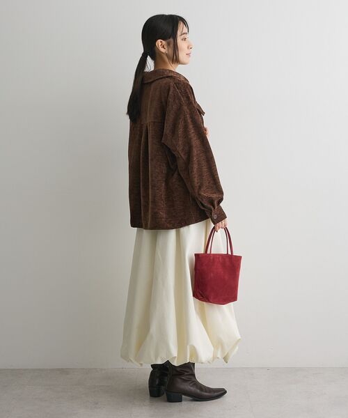 CRAFT STANDARD BOUTIQUE（クラフトスタンダードブティック）の「ベロアシャツジャケット（ブルゾン・レディース・ブラウン/ライトグレー/ベージュ・FREE）」の10枚目の写真