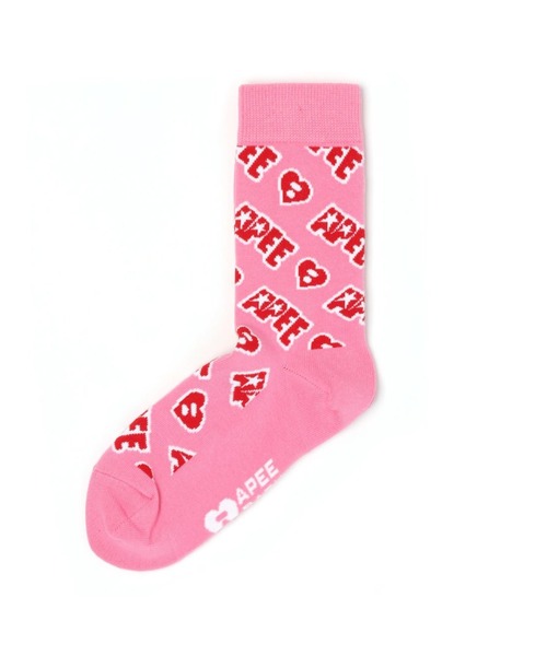 A BATHING APE(アベイシングエイプ)の「JACQUARD GRAPHIC SOCKS #1(ソックス/靴下・レディース・ブルー/ピンク/ブラック・FREE)」の3枚目の写真