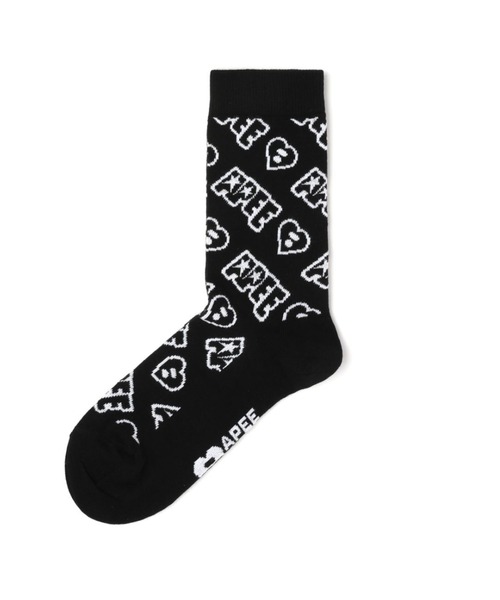 A BATHING APE(アベイシングエイプ)の「JACQUARD GRAPHIC SOCKS #1(ソックス/靴下・レディース・ブルー/ピンク/ブラック・FREE)」の2枚目の写真