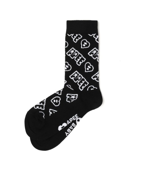 A BATHING APE(アベイシングエイプ)の「JACQUARD GRAPHIC SOCKS #1(ソックス/靴下・レディース・ブルー/ピンク/ブラック・FREE)」の4枚目の写真