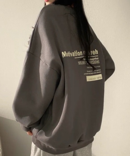 yuue' ( wear )(ユーイ)の「裏起毛オーバーサイズロゴスウェット(スウェット・レディース・ライトグレー/グレー/チャコールグレー/ブラック・FREE)」の16枚目の写真