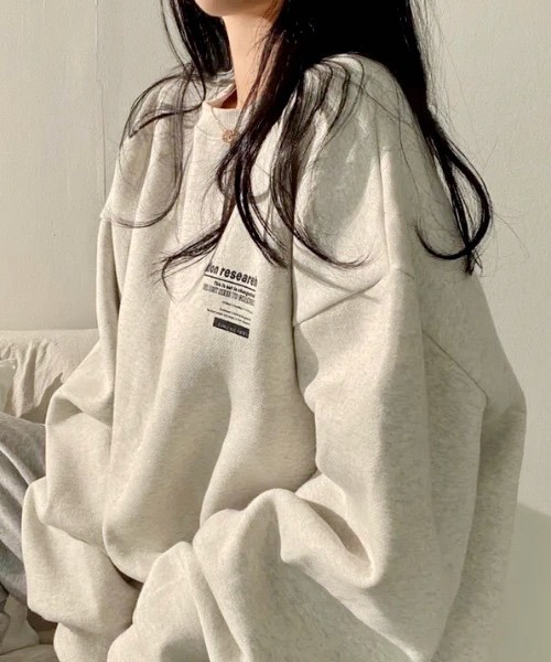 yuue' ( wear )(ユーイ)の「裏起毛オーバーサイズロゴスウェット(スウェット・レディース・ライトグレー/グレー/チャコールグレー/ブラック・FREE)」の19枚目の写真