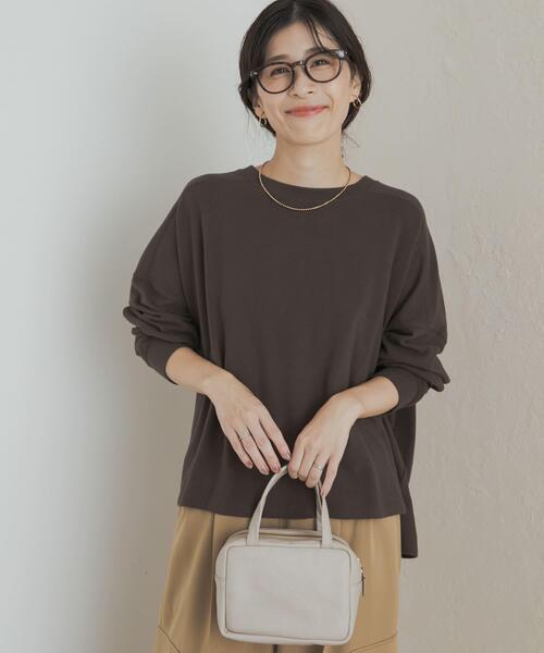 URBAN RESEARCH DOORS（アーバンリサーチドアーズ）の「ネルベア天竺ワイドプルオーバー（Tシャツ/カットソー・レディース・ピンク/ブラウン/グレー・MEDIUM）」の3枚目の写真