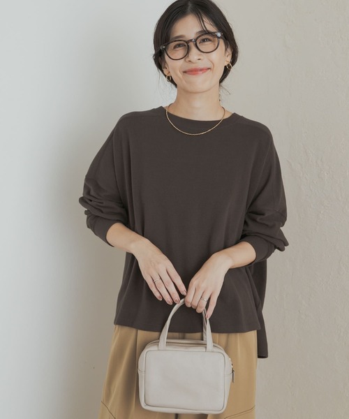 URBAN RESEARCH DOORS(アーバンリサーチドアーズ)の「ネルベア天竺ワイドプルオーバー(Tシャツ/カットソー・レディース・ピンク/ブラウン/グレー・MEDIUM)」の3枚目の写真