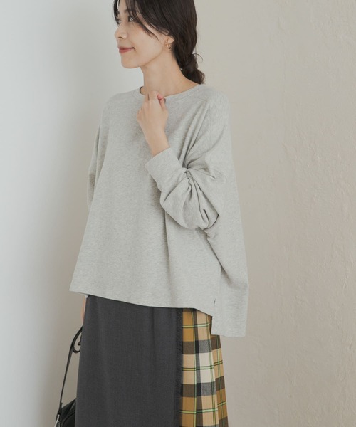 URBAN RESEARCH DOORS(アーバンリサーチドアーズ)の「ネルベア天竺ワイドプルオーバー(Tシャツ/カットソー・レディース・ピンク/ブラウン/グレー・MEDIUM)」の6枚目の写真